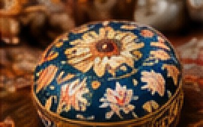 Painted papier-mâché box